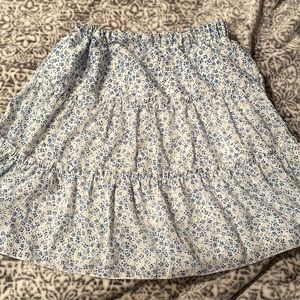 Small blue and white floral skirt